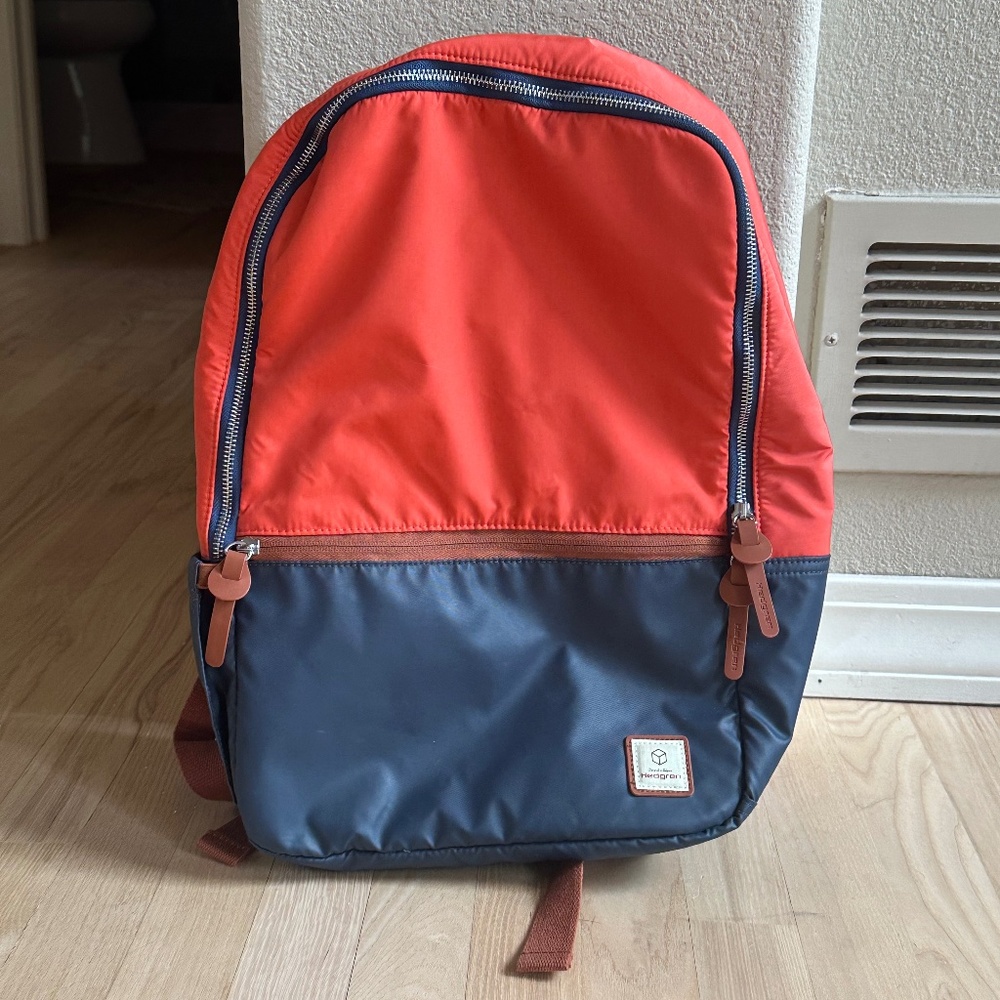 Orange and Blue Soft Backpack